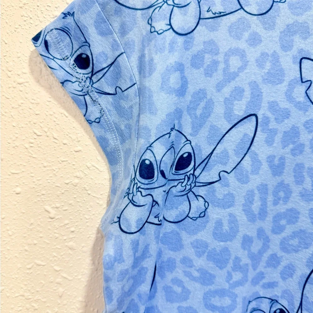 Disney‎ Light Blue Stitch Logo Tee M (8/10)